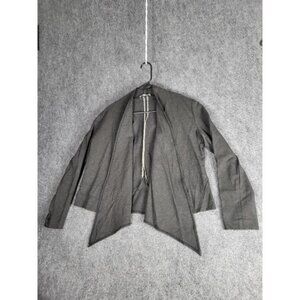 Neiman Marcus Drape Jacket Women Sz L Gray Designer Office Professional Workwear